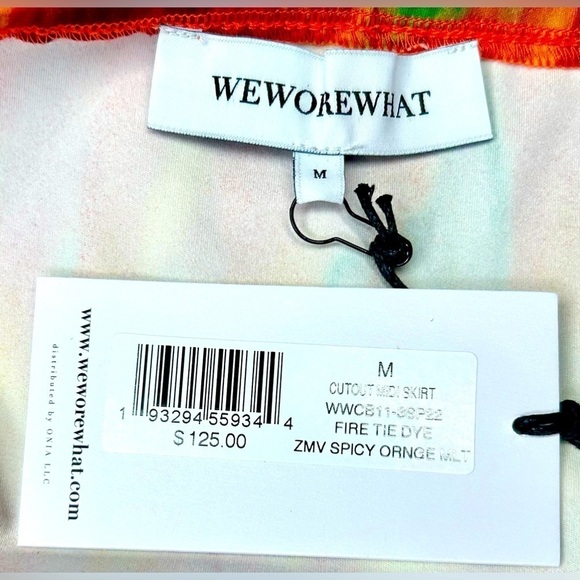 NWT WeWoreWhat Revolve Fire Tie Dye Cut-Out Midi Skirt with Sexy Side Slit, M - Picture 9 of 15